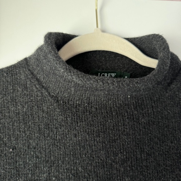 🩶 JCREW WOOL RIBBED MOCK ROLL NECK UNISEX CHARCOAL GRAY SWEATER​ - Picture 4 of 7